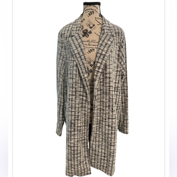 Melloday Tweed Open Front Jacket Blazer Shacket Pockets - Picture 9 of 9